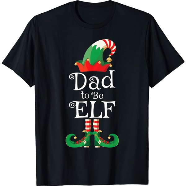 Dad To Be Elf Dad Men Matching Christmas Pregnancy Pjs T-Shirt-image