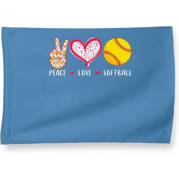 Peace Love Softball House Flag-image
