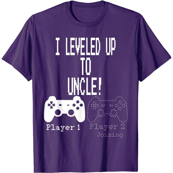 I Leveled Up To Uncle, New Uncle Gaming T Shirt-image