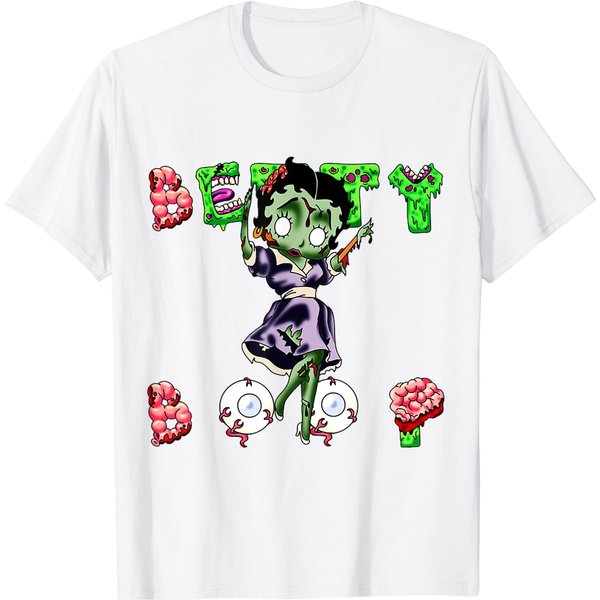 Betty Boop T-Shirt Zombie Funny Halloween-image