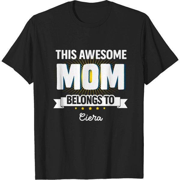 Personalized This Awesome Mom Dad Belongs To Personalized T Shirt-image
