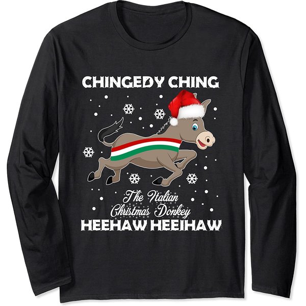 Dominick The Christmas Donkey-Italian Donkey Christmas Gift Long Sleeve-image