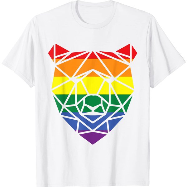 Bear Geometric T-Shirt Papa Mens Gay Pride Month-image