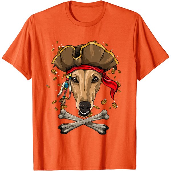 Pirate Dogs T-Shirt Greyhound Pirate Dog Halloween Jolly Roger Gift-image