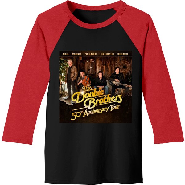 The Doobie Brothers Doobie Arst Brothers Vintage Band 50Th Anniversary Baseball Tee-image