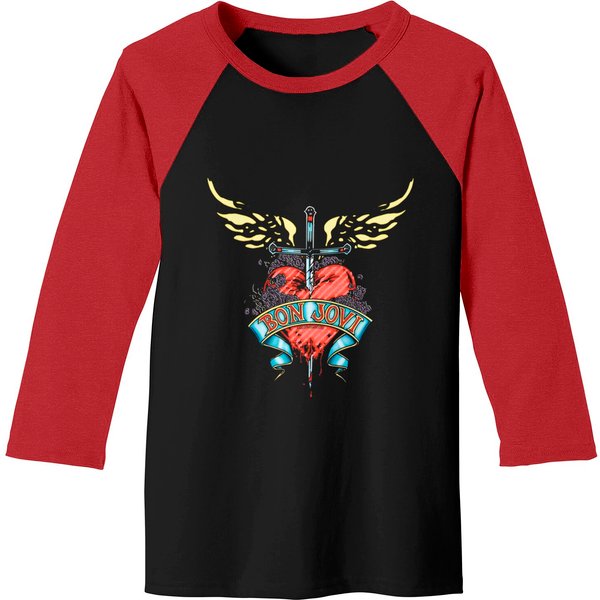 Bon Jovi Daggered Baseball Tee-image