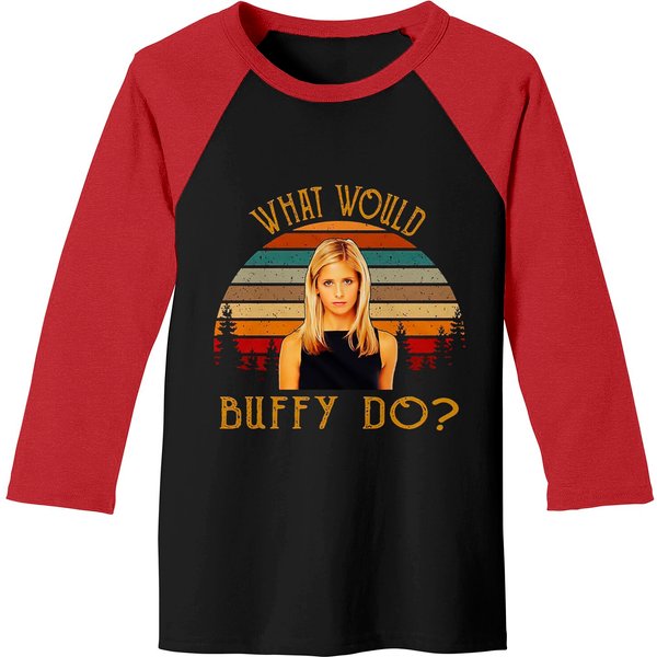 Buffy The Vampire Slayer What Would Buffy Baseball Tee-image