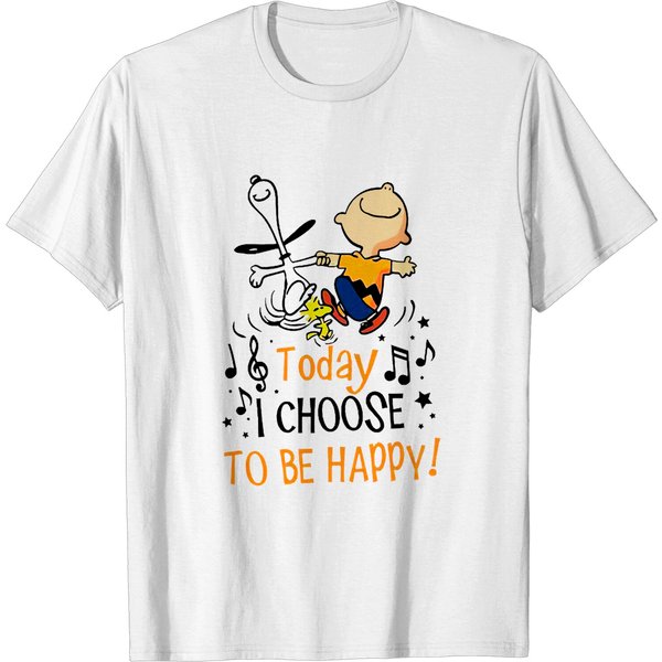 Today I Choose To Be Happy Charlie Brown T-Shirts-image