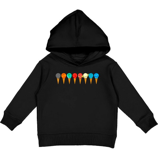 Solar System Ice Cream Planets Kids Pullover Hoodie-image