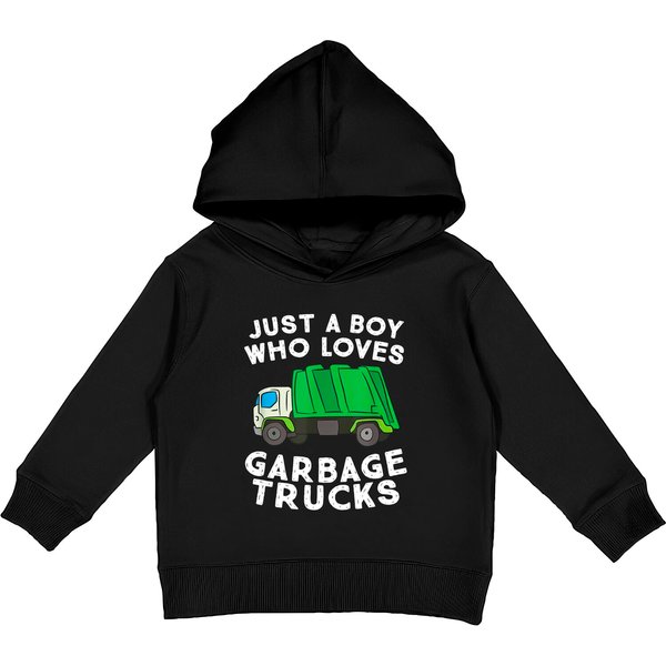 Garbage Truck Just A Boy Who Loves Garbage Trucks Kids Pullover Hoodie-image