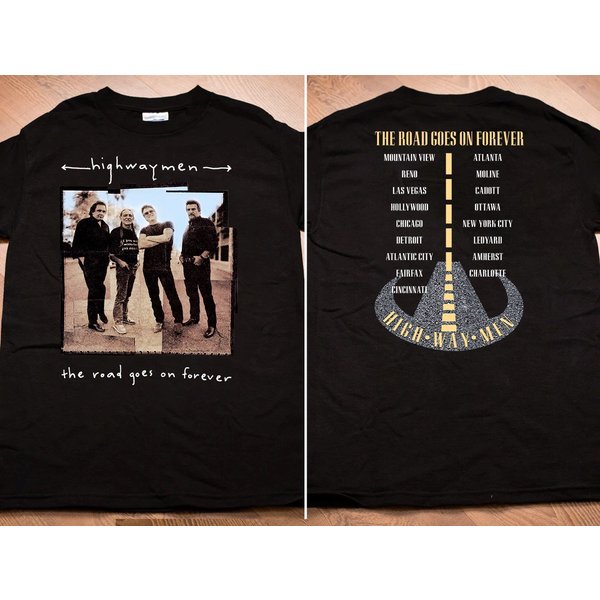 The Highwaymen The Road Goes On Forever Tour 1995 T-Shirt, The Highwaymen T-Shirt-image