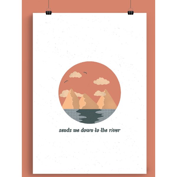 Bruce Springsteen The River Illustration Art Music Poster