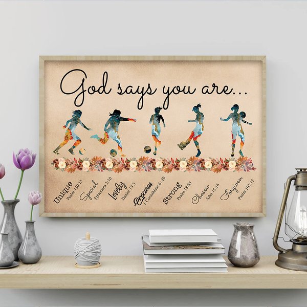 Soccer Girl God Says You Are Poster, Soccer Lover Poster-image