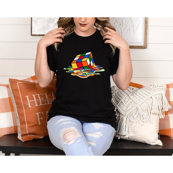 Melting Rubiks Cube Shirt - Nuggies Shirt, Melting Ribik Cube Shirt-image