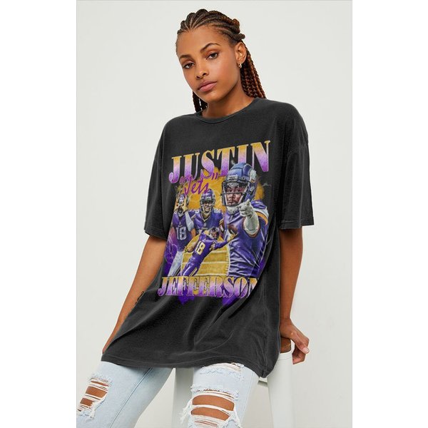 Vintage Justin Jefferson 90S Tshirt, Minnesota Football Shirt-image