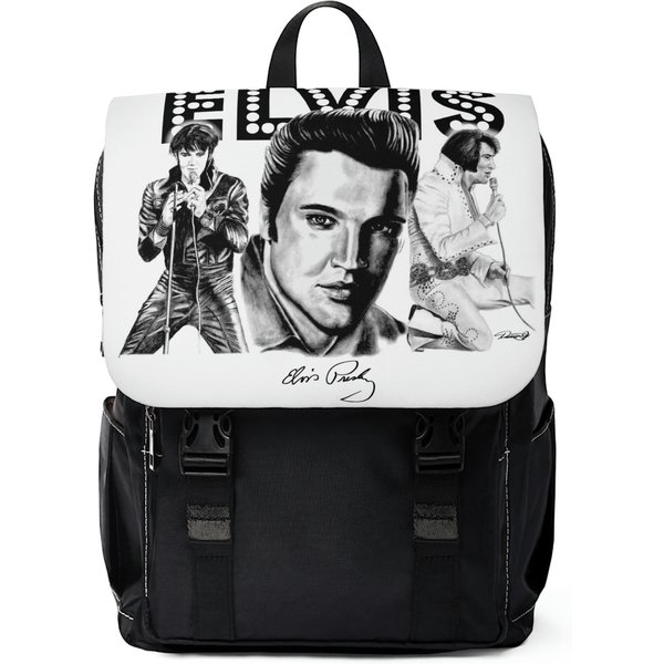 Unisex Casual Shoulder Backpack - Elvis Presley-image