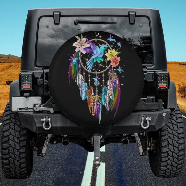 Hummingbird Dream Catcher Spare Tire Cover-image