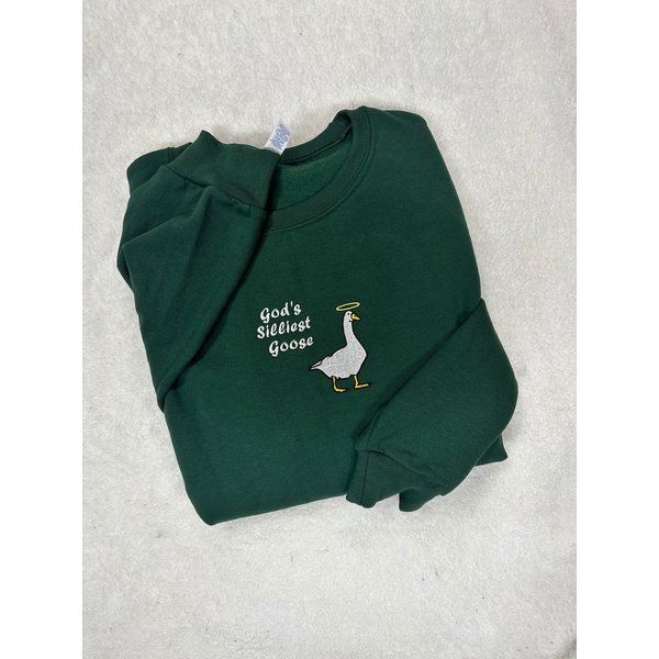 God's Silliest Goose Embroidered Crewneck Sweatshirt-image