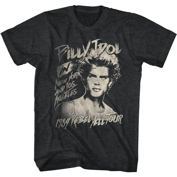 Billy Idol T Shirt '84 Rebel Yell Tour T-Shirt, 80S Music Graphic Tees-image