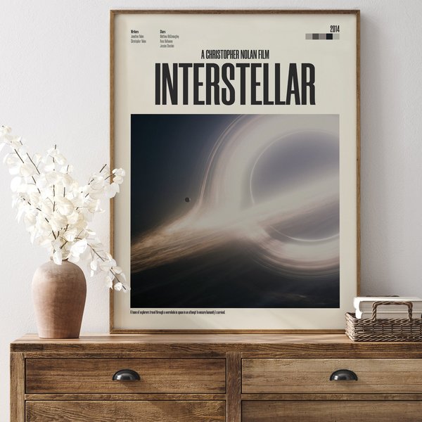 Interstellar Movie Poster Print, Modern Illustration Fan Art Film Posters-image