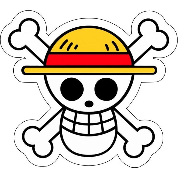 One Piece Luffy Straw Hat Jolly Roger Decal Sticker-image