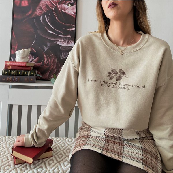 Dead Poets Society, Thoreau Quote Sweatshirt-image