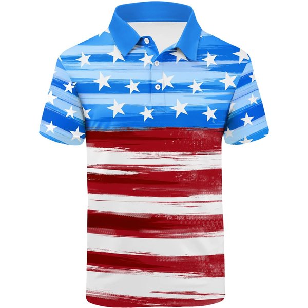 American Patriotic Flag Polo Shirt