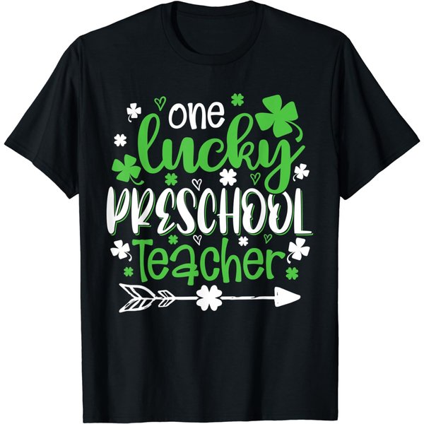 Shamrock One Lucky Preschool Teacher St Patrick's Day T-Shirt-image