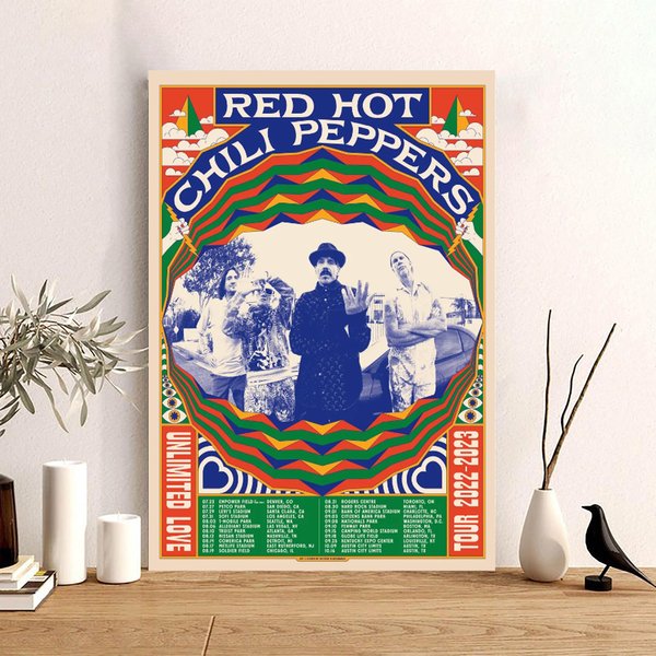 Chili Peppers Unlimited Love Tour 2022-2023 Canvas Poster , Red Hot Tour 2023 Poster-image