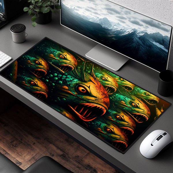 Piranha Gaming Desk Mat Gaming Horror