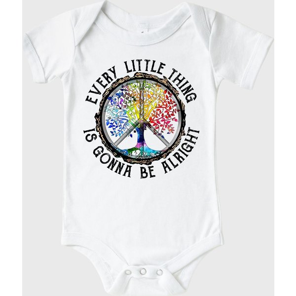 Every Little Thing Is Gonna Be Alright Peace Tree Baby Onesie