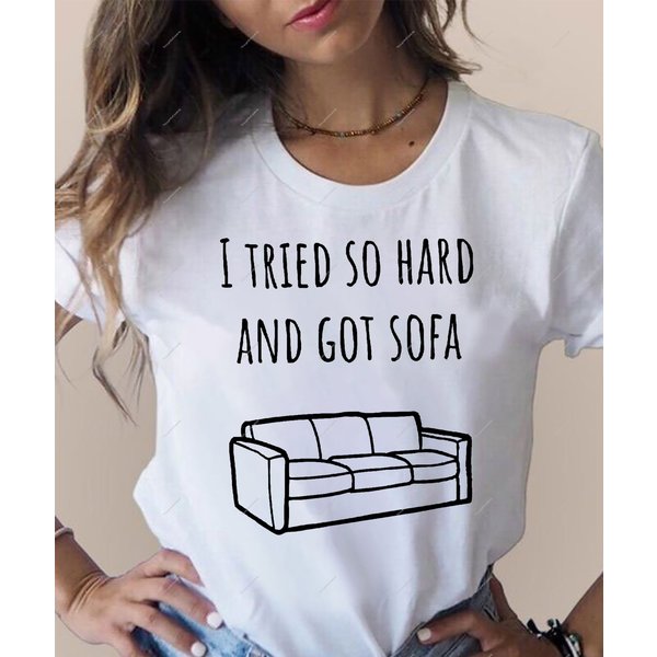 I Tried So Hard And Got Sofa T-Shirt, Funny Linkin Park Parody Shirt-image