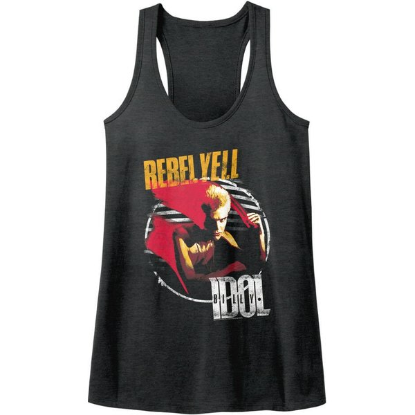 Billy Idol Women's Tank Top | Rebel Yell Cover Black Sleeveless-image