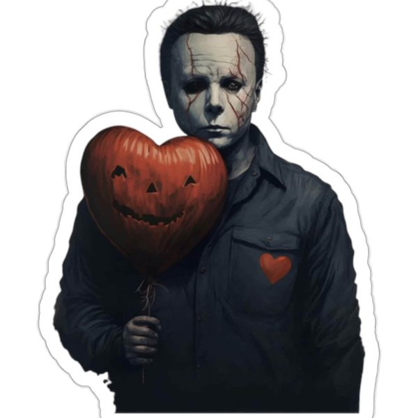 Horror Valentine, Michael Myers, Gift For Sticking, Horror Sticker-image