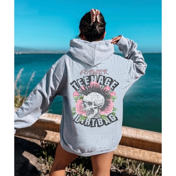 Punk Rock Sweatshirt Former Teenage Dirtbag Y2K Oversized Aesthetic Hoodie-image
