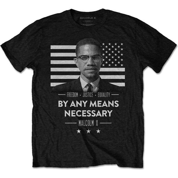 Malcolm X Unisex Tee: By Any Means Necessary-image