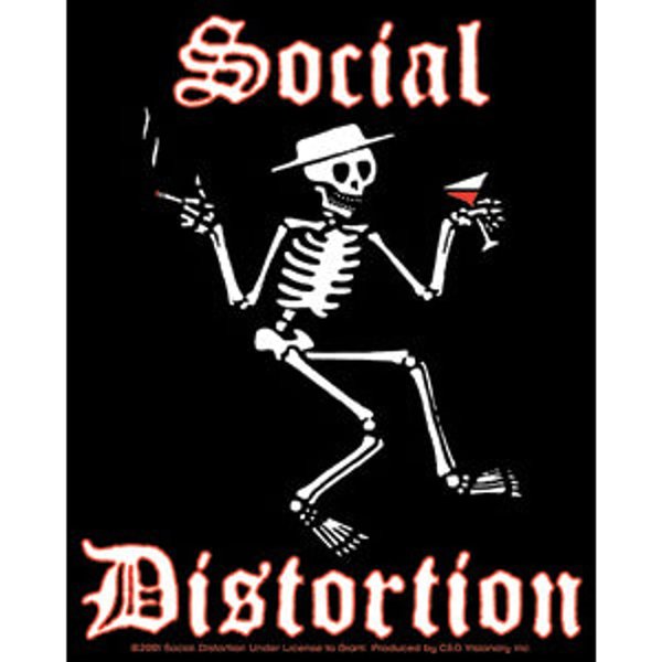 Social Distortion Skeleton Martini Vinyl Sticker-image