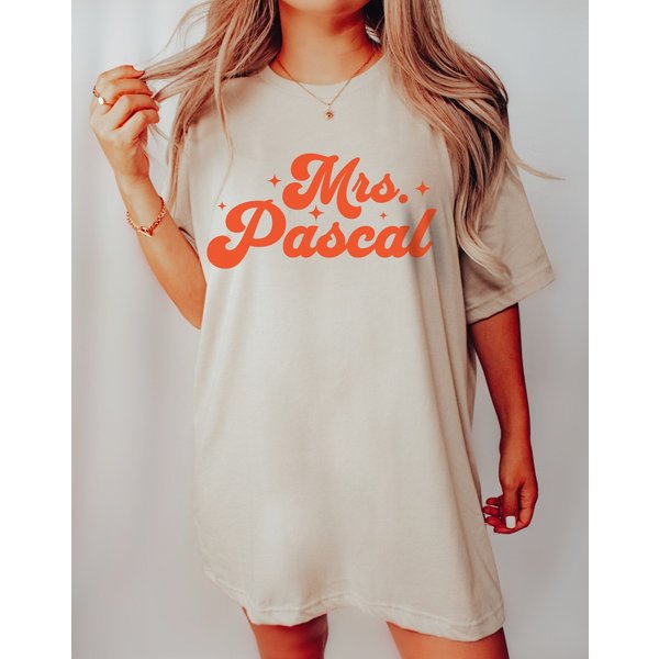 Mrs. Pascal T-Shirt, Oversized Pedro Pascal Shirt, Valentines Tee-image