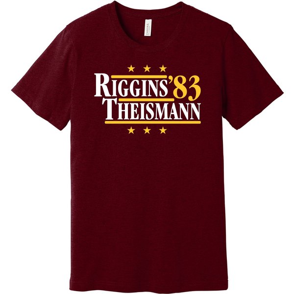 Riggins & Theismann '83 T-Shirt, Football Legends For President Fan Shirt-image