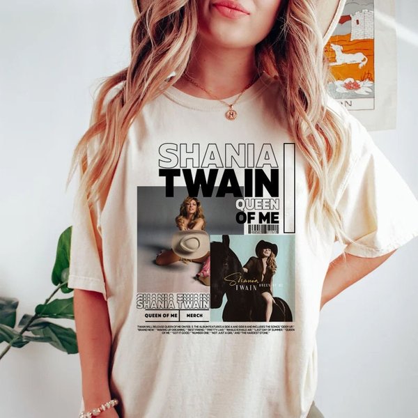 Queen Of Me Tour Shirt, Vintage Shania Twain ,Queen Of Me Tour 2023 Shania Twain Shirt, Music Shirt-image