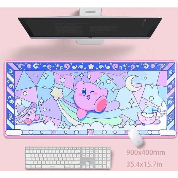 Long Kirby Kirby Gaming Desk Mats, Video Games Theme-image
