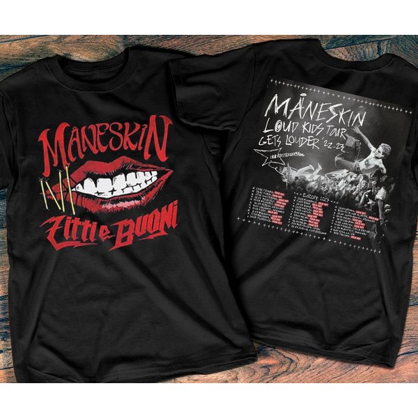 2023 Maneskin Loud Kids Gets Louder Tour T-Shirt, Maneskin Little Buoni Double Sided Tshirt-image