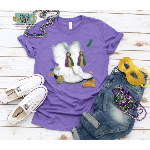 Mardi Gras Marching Boots Printed Shirt, Majorette Boots Printed Shirt-image