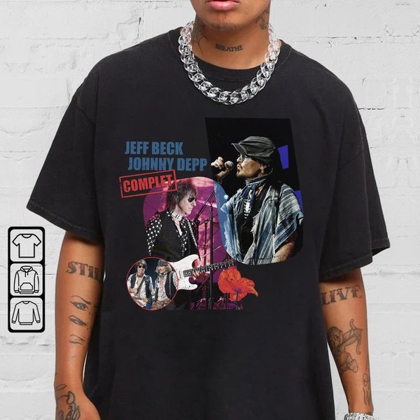 Jeff Beck And Johnny Depp 2022 Tour Shirt Vintage 90S Graphic North American Tour Shirt-image