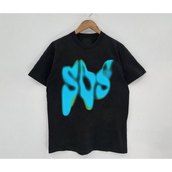 S.Z.A Sos Text Shirt, Sza Album New Bootleg 90S Black T-Shirt-image