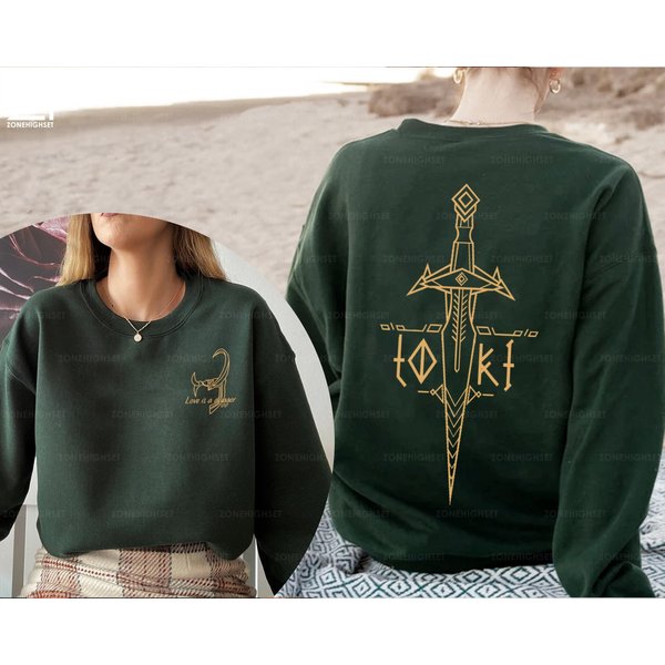Love Is A Dagger Sweatshirt, Loki Helmet, Loki Sweater-image