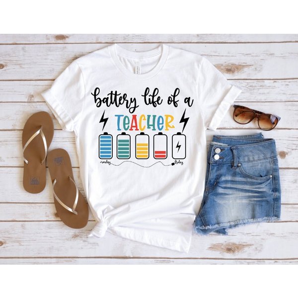 Battery Life Teacher Life Shirt-image