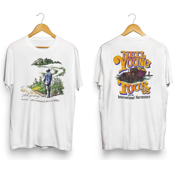 Neil Young Tour 1985 Rock Music Concert Shirt, Vintage-image