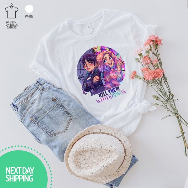 Wednesday Enid T-Shirt, Addams Family Tv Series Movie Jenna Ortega T-Shirt-image