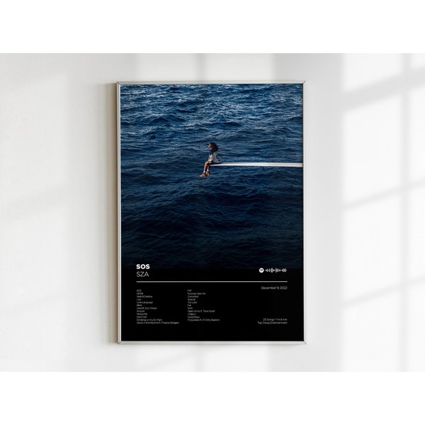 Sza / Sos / Album Tracklist / Poster Print / Minimal / Wall Art / Apartment Posters / Bedroom Posters-image